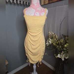 Yellow & Pink Ruched Sundress